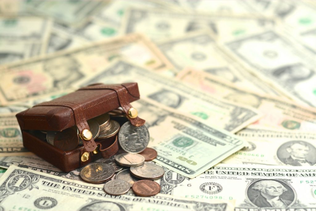 money in tiny suitcase